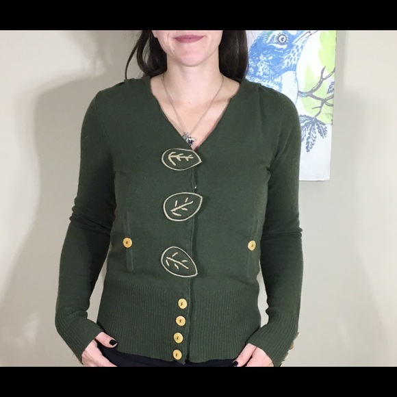 leaf green cardigan
